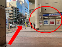 ローソンを右手に、直進します。