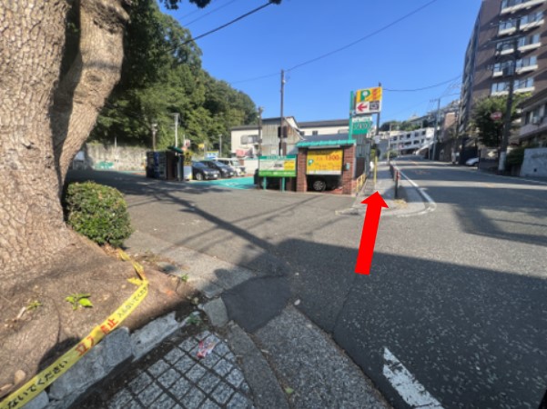 途中で道が分かれますがそのまま直進してください