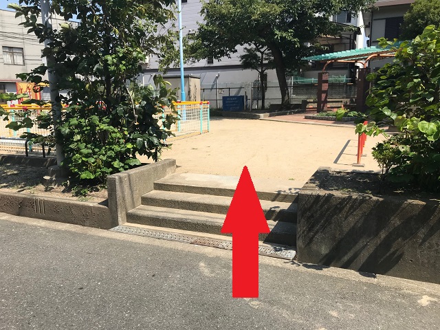 {red}右手{/red}に塚本南公園が見えます。そこが受付場所です。