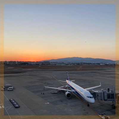 【伊丹空港☆展望デッキ】ロマンチックな夕日の空と飛行機を望みながらおさんぽ♪