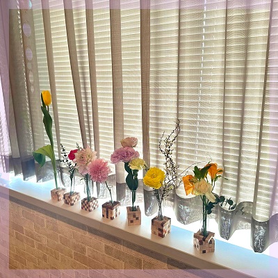 季節の花と楽しむ 寄木細工の一輪挿し作り♡