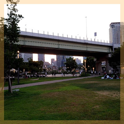 中之島公園で夜ピクニック♪ロマンチックな雰囲気と夜景を楽しめる