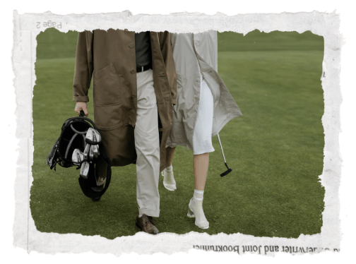 ゴルフしているカップル