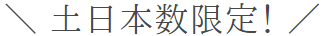 土日本数限定！