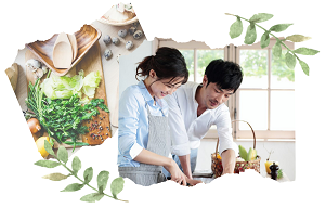 丁寧な暮らしをする男女