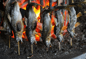 鮎の炉端焼き