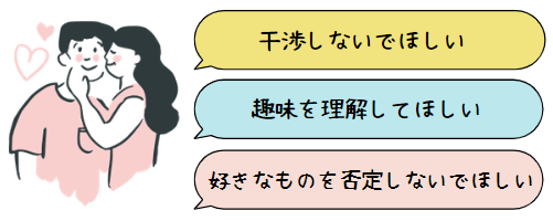 趣味を理解してほしい