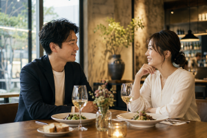 結婚指輪をはめている男女