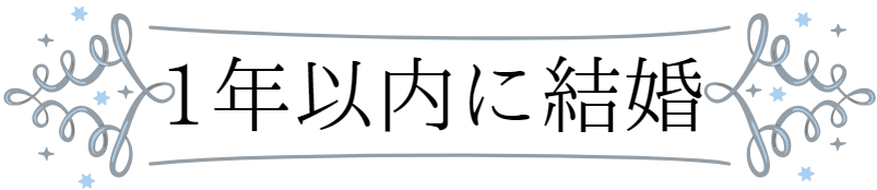 1年以内に結婚が理想