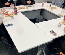 ラテアート談笑中