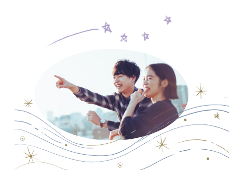 流星群を待つカップル