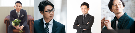スーツを着た男性4人