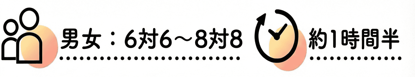 男女6対6～で約1時間半
