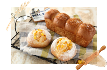 ミルク風味のちぎりパン＆コーンパン