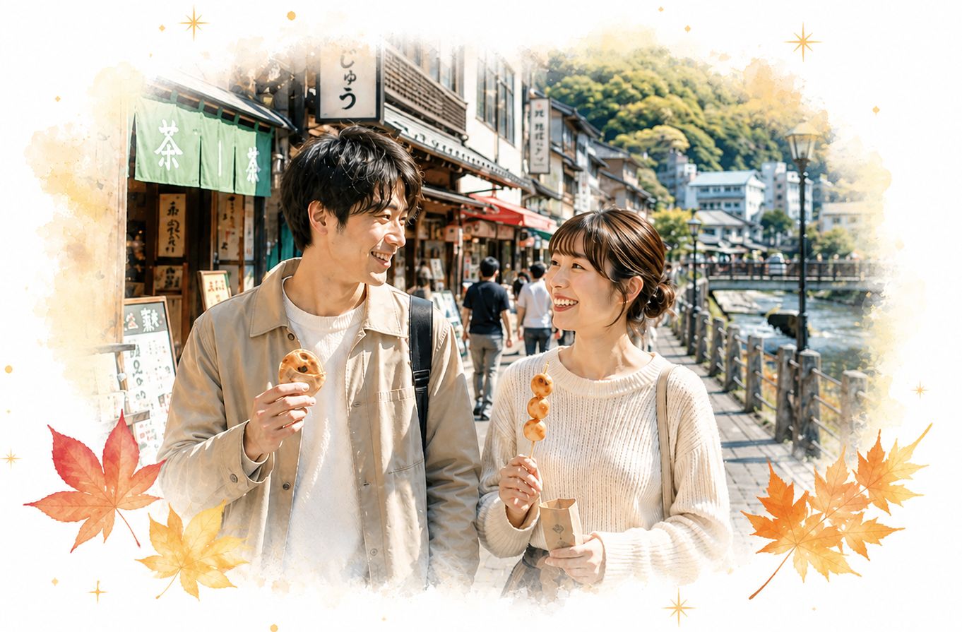 男女食べ歩き