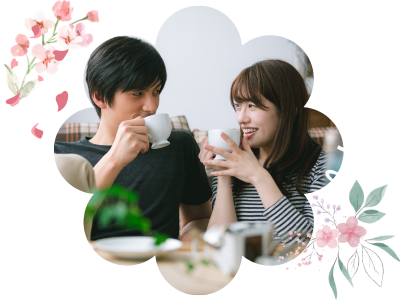 仲良く過ごす男女