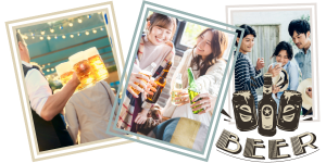 お酒を飲む男女