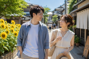 散歩男女