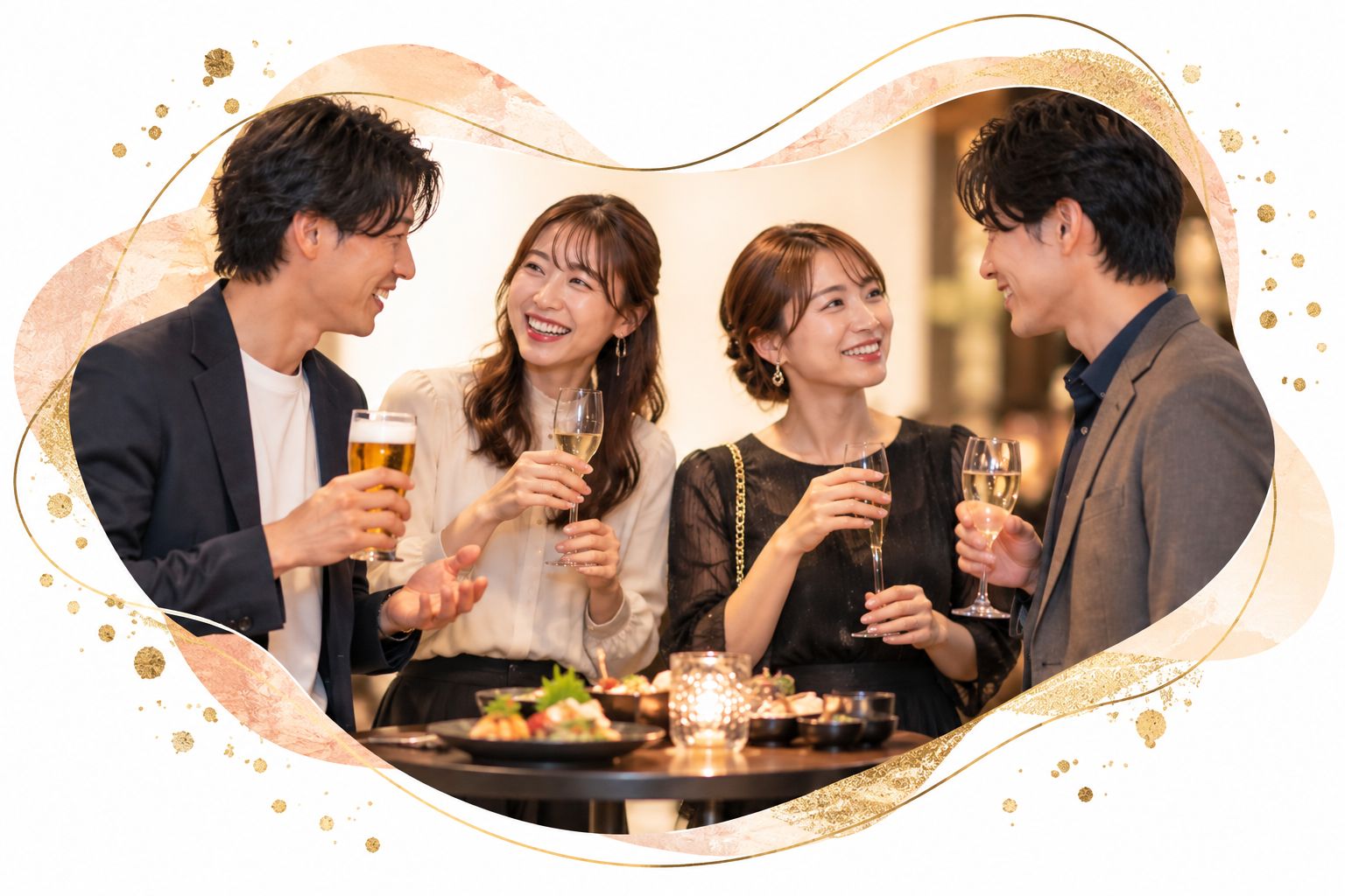 パーティーを楽しんでいる男女