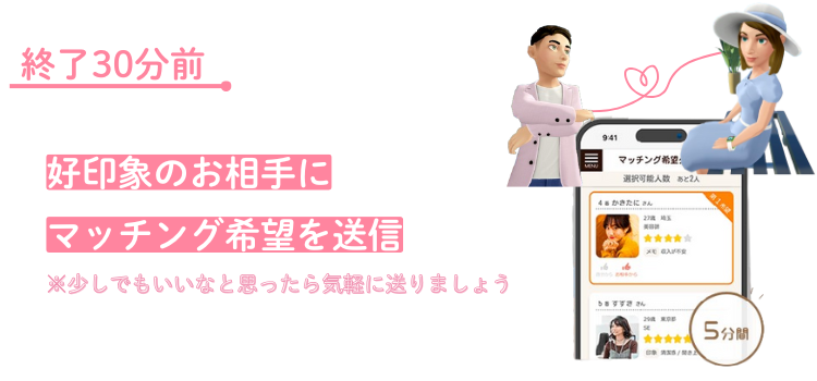 マッチング希望を送信