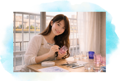 婚活でグラス作り