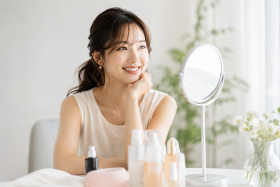 自分磨きしている女性