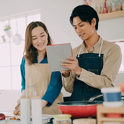 一緒に料理