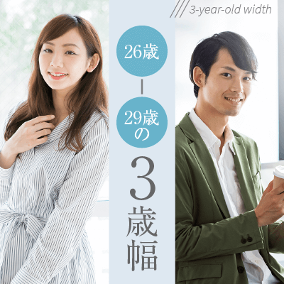 ＼男女26～29歳／《20代で結婚相手と出会いたい》＆《人気TOP3のお相手》